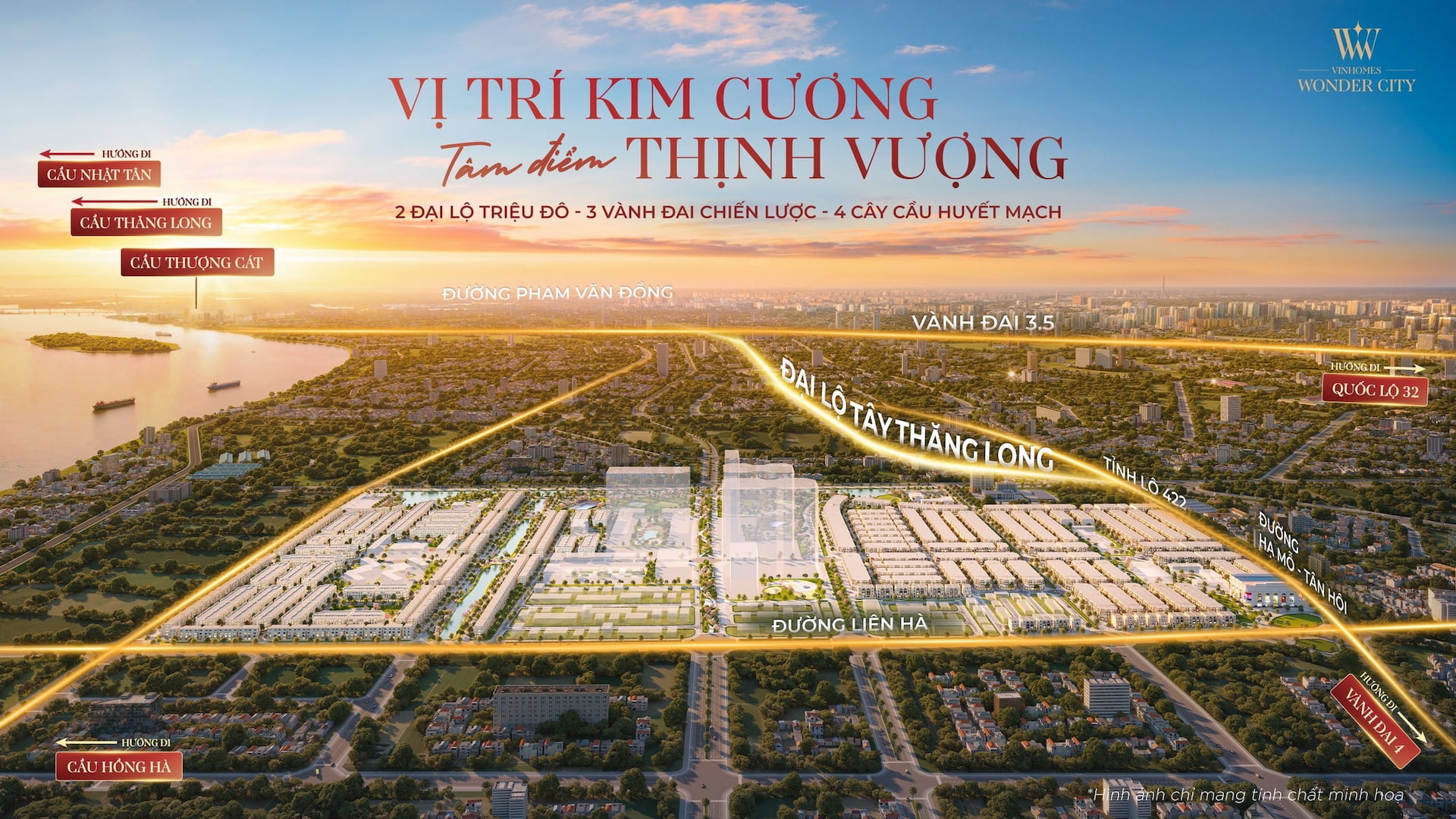 Vị trí Vinhomes Wonder City Đan Phượng